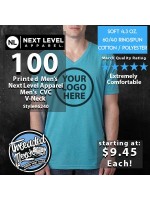 100 Custom Screen Printed Next Level 6240 Mens Cvc Crew V Neck Special 